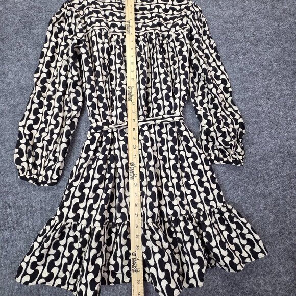 ZARA The Paula Black White Patterned Dress Size Medium NEW New with tags - Picture 10 of 14